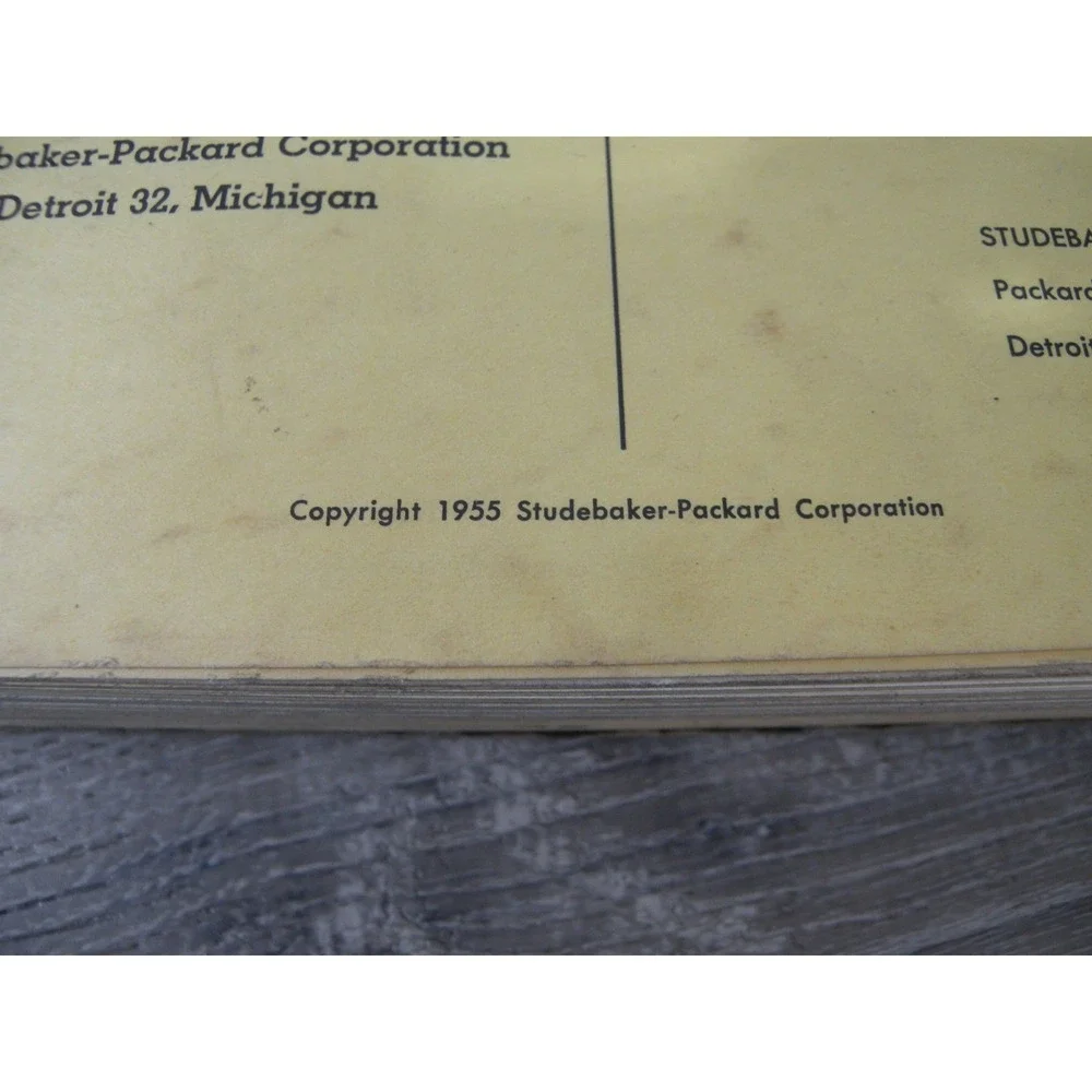 1955 Packard Service‎ Manual Original Studebaker-Packard Corp Automotive Repair